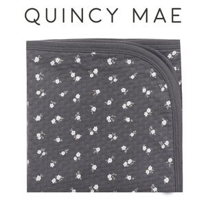 Quincy Mae Pointelle Baby Blanket, Dark Sea Floral